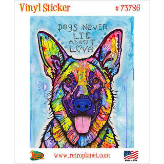 Dogs Never Lie German Shepherd Dean Russo Vinyl Sticker