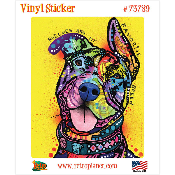 My Favorite Breed Pit Bull Dean Russo Dog Vinyl Sticker