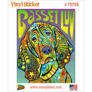 Basset Hound Luv Dean Russo Vinyl Sticker