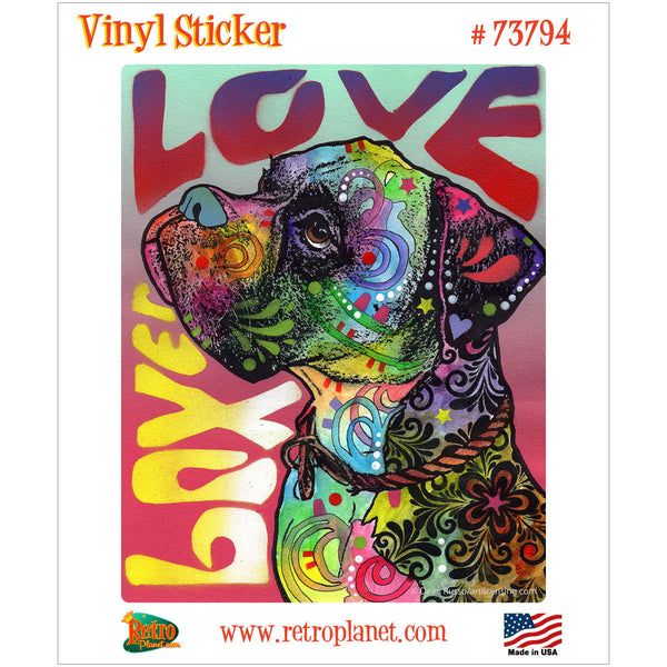 Boxer Love Dog Dean Russo Vinyl Sticker