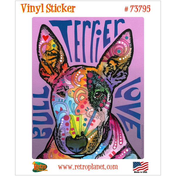 Bull Terrier Luv Dean Russo Vinyl Sticker