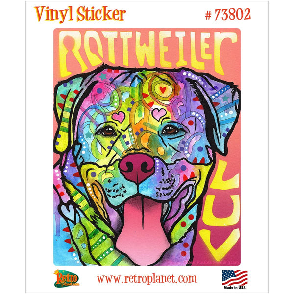 Rottweiler  Luv Dean Russo Vinyl Sticker