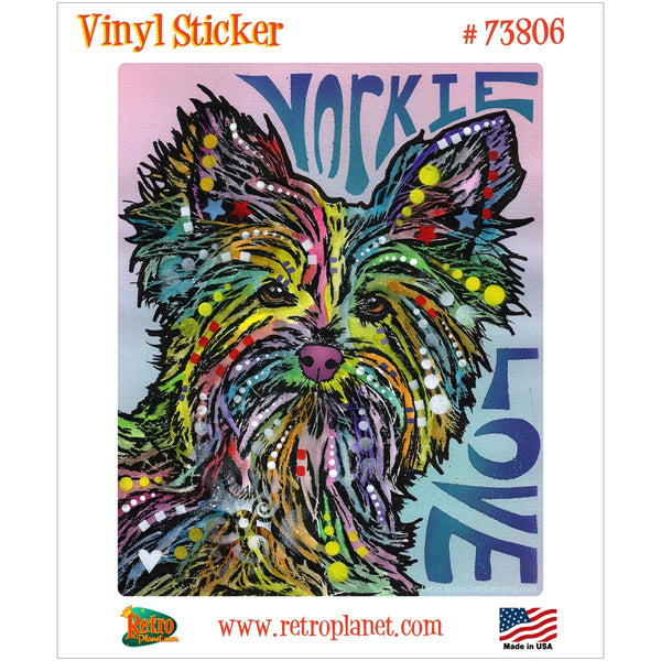 Yorkie Dog Love Dean Russo Vinyl Sticker