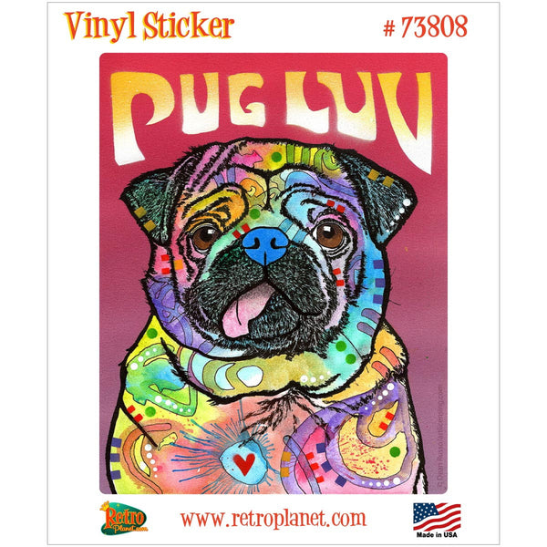 Pug Luv Silly Dog Dean Russo Vinyl Sticker