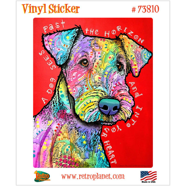 Dog Sees Heart Terrier Dean Russo Vinyl Sticker