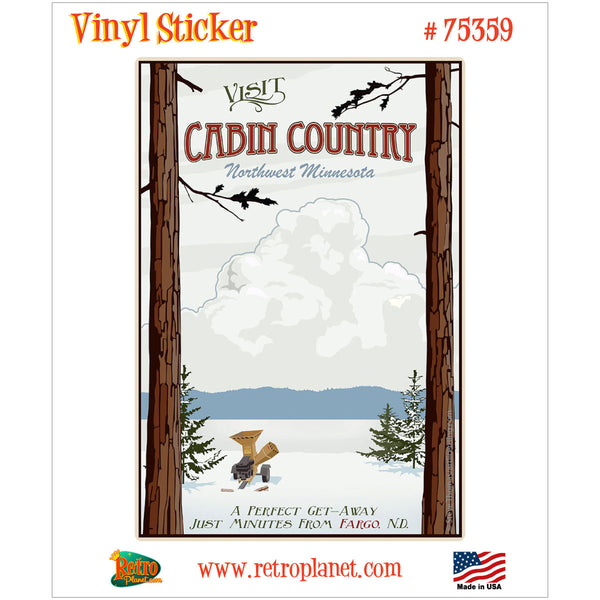 Cabin Country Fargo Travel Ad Vinyl Sticker