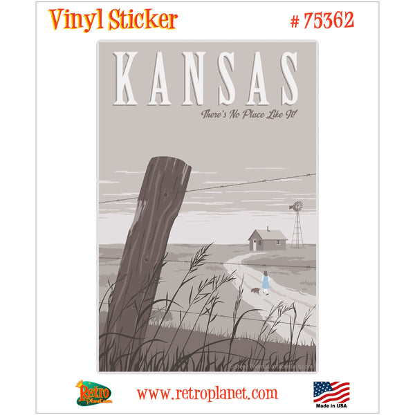 Kansas Wizard of Oz Travel Ad Vinyl Sticker