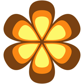 Brown Mod Flower Cutout Floor Graphic