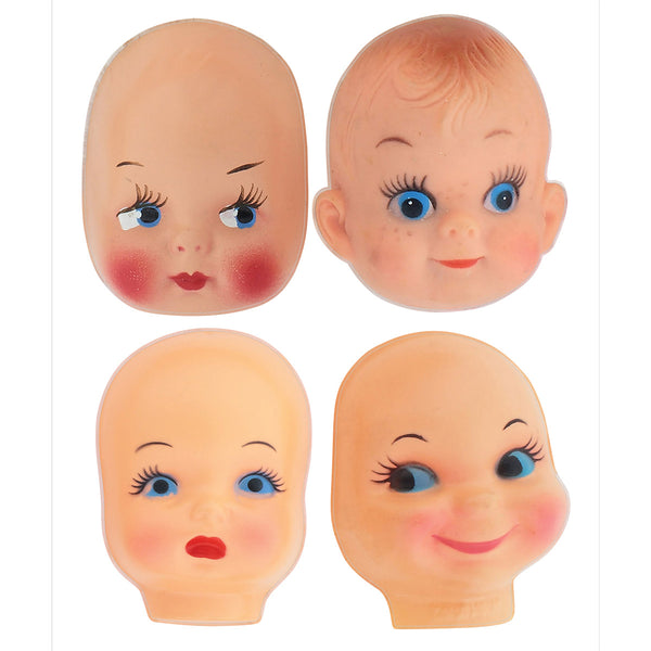 Creepy Doll Heads Vinyl Sticker Set of 4 5 x 7