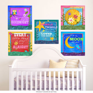 Lullaby Music Kids Bedtime Songs Wall Decal Set