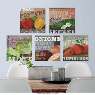 Locally Grown Vegetables Wall Decal Set