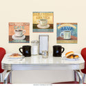 Fresh Brewed Coffee Cafe Kitchen Wall Decal Set