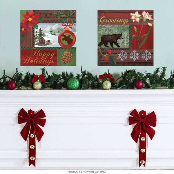 Happy Holidays Rustic Cabin Wall Decal Set