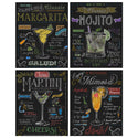 Cocktail Drink Recipes Chalkboard Style Wall Decal Set