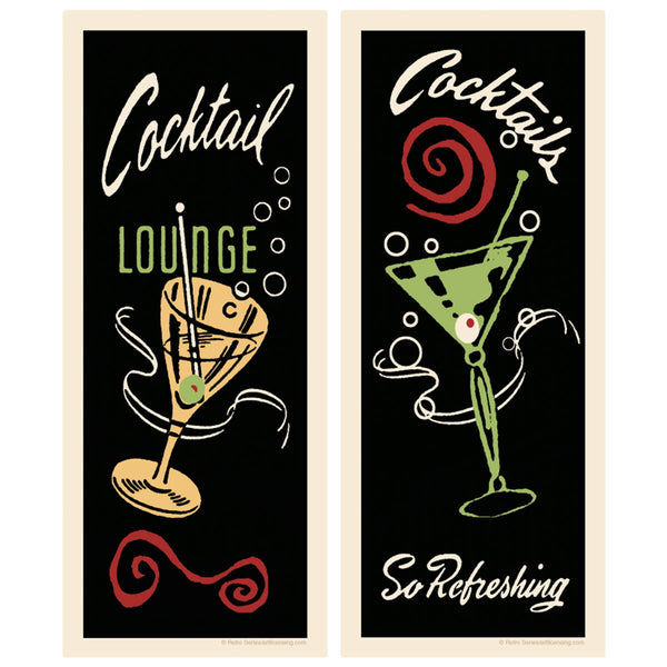 Refreshing Cocktail Drinks Bar Lounge Wall Decal Set