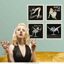Cocktail Drinks Lounge Pin Up Girls Wall Decal Set