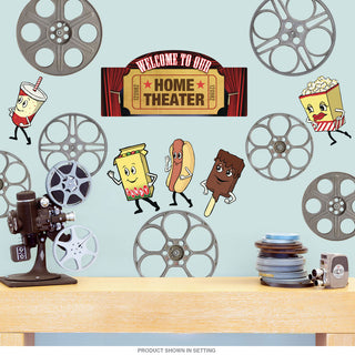 Welcome Home Theater Snacks & Film Reels Wall Decal Set