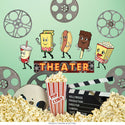 Home Theater Horizontal Snacks & Film Reels Wall Decal Set