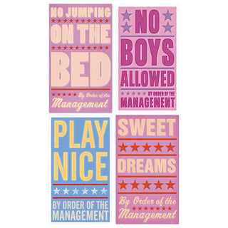 Bedroom Rules Girls Room Wall Decal Set