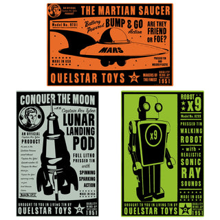 Quelstar Tin Toys Sci-Fi Wall Decal Set