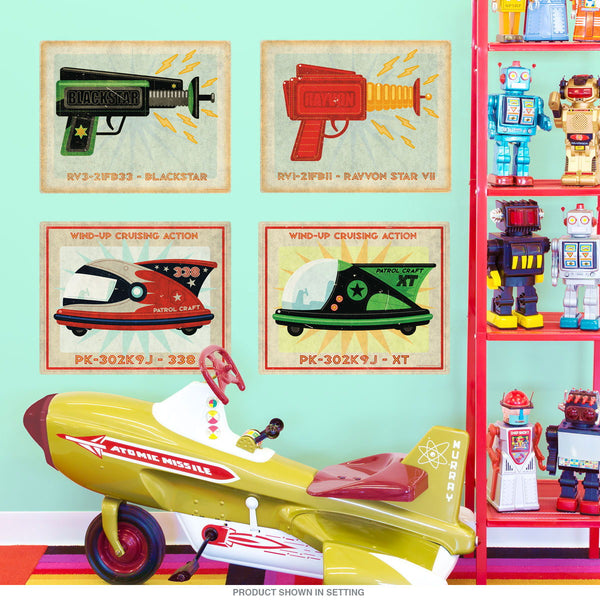 Rayvon Tin Toys Sci-Fi Wall Decal Set