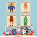 Tin Toy Retro Robot Box Art Wall Decal Set