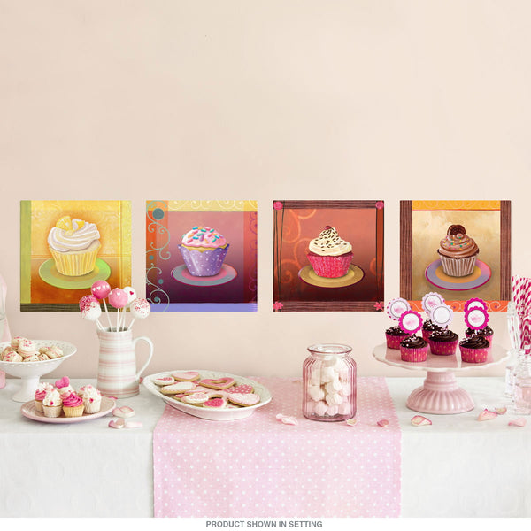 Decorated Cupcakes Bakery Wall Decal Set