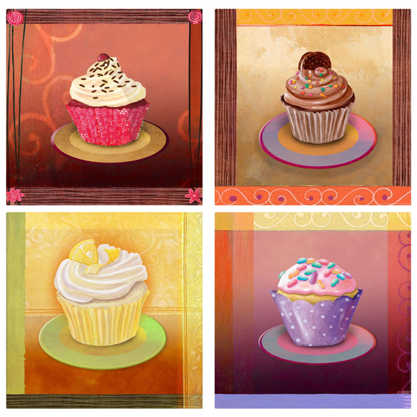 Decorated Cupcakes Bakery Wall Decal Set