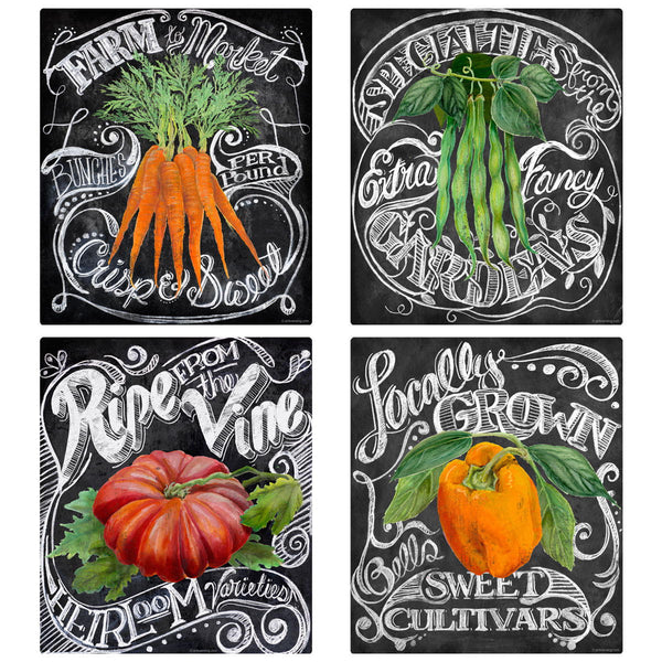 Vegetables Farm Chalkboard Style Wall Decal Set