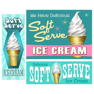 Soft Serve Ice Cream Wall Decal Set