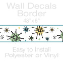 Atomic Starburst Decorative Peel and Stick Wall Border