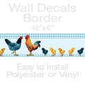 Chickens Hens Rooster Decorative Peel and Stick Wall Border