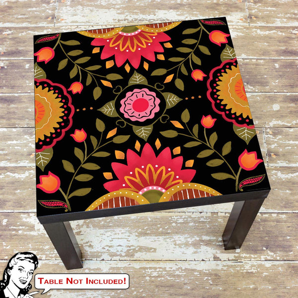 Folkloric Flower Pattern IKEA LACK Table Graphic