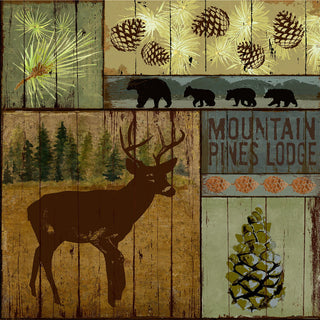 Pines and Deer Rustic Cabin IKEA LACK Table Graphic