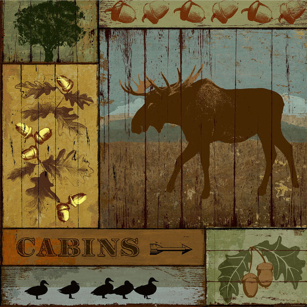 Pines and Moose Rustic Cabin IKEA LACK Table Graphic