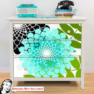 Rain Forest Aqua IKEA HEMNES Dresser Graphic