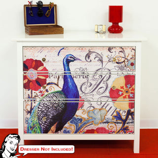 Peacock Profile French Bird Art IKEA HEMNES Dresser Graphic