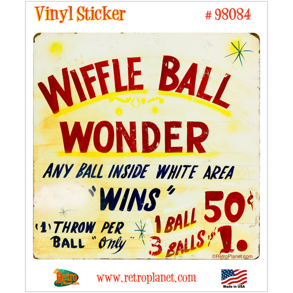Wiffle Ball Wonder Carnival Game Vinyl Sticker