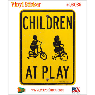 Children At Play Street Traffic Vinyl Sticker